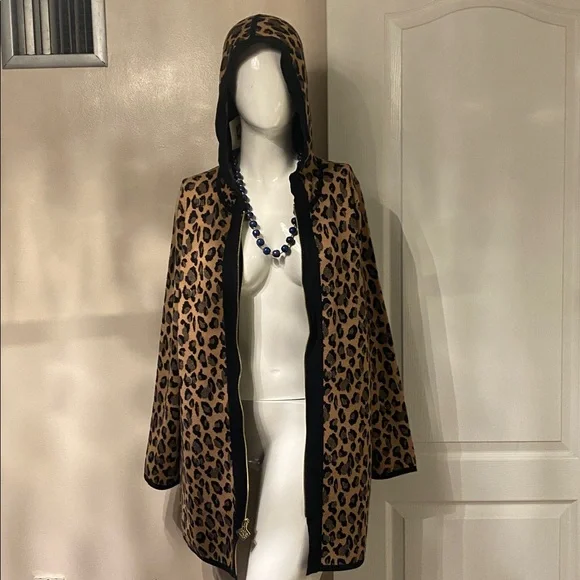 Leopard Print Hooded Jacket L - Picture 4 of 10